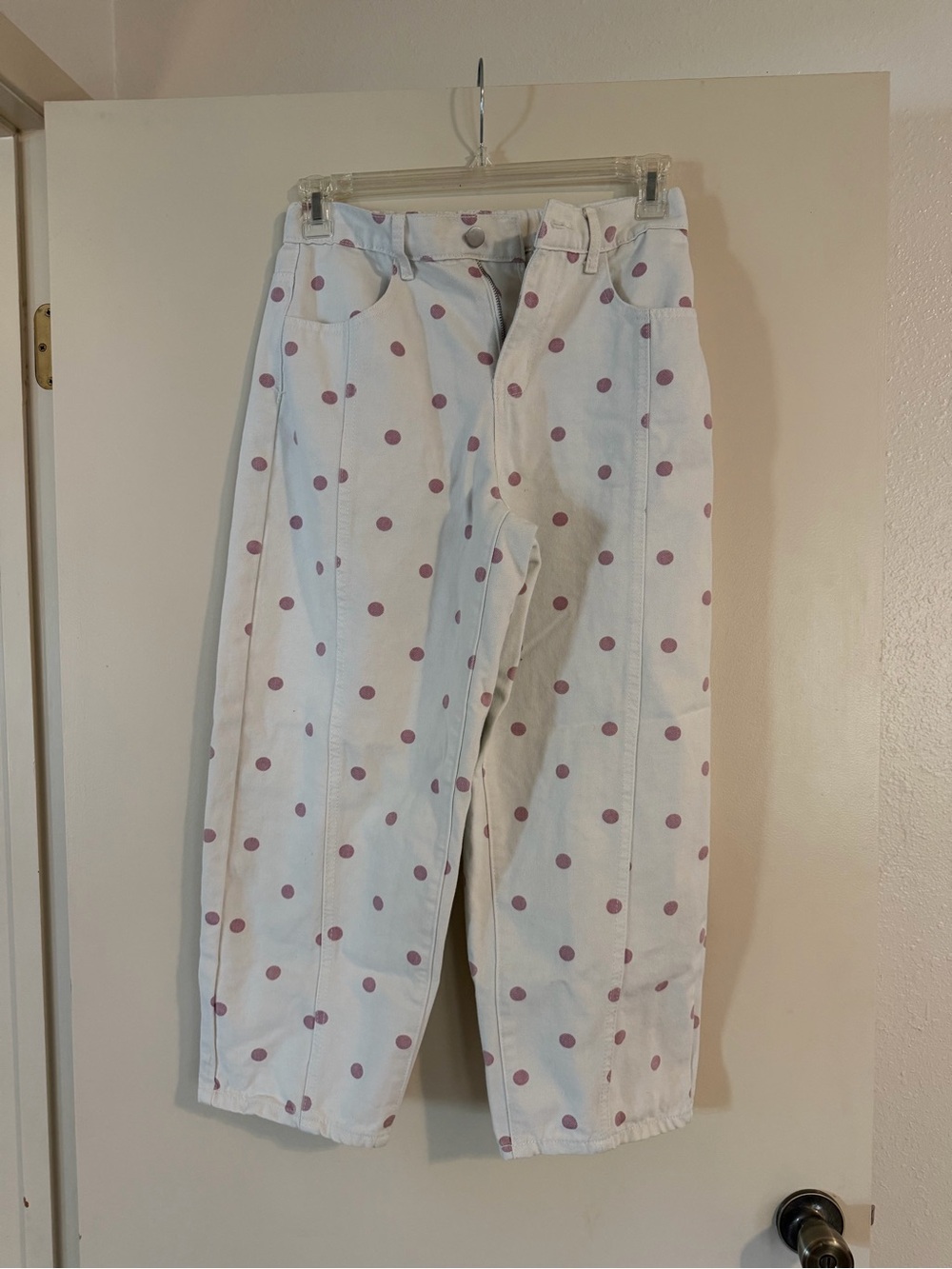 White Polka Dot Women’s Jeans - Pink Dot